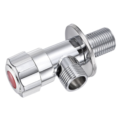 Harfington Household Angle Valve Rotary Nickel Plated Brass Water Stop Valve with Plum Handle