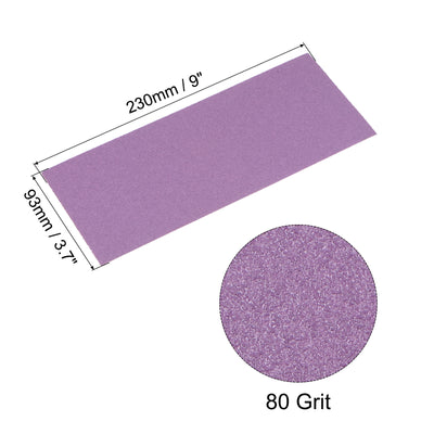 Harfington 15 Pcs Purple Sanding Sheets 80 Grit 9" x 3.7" Aluminum Oxide Sandpapers