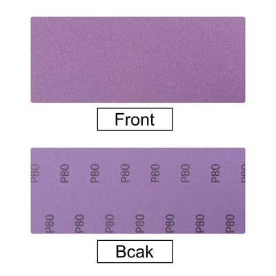 Harfington 15 Pcs Purple Sanding Sheets 80 Grit 9" x 3.7" Aluminum Oxide Sandpapers