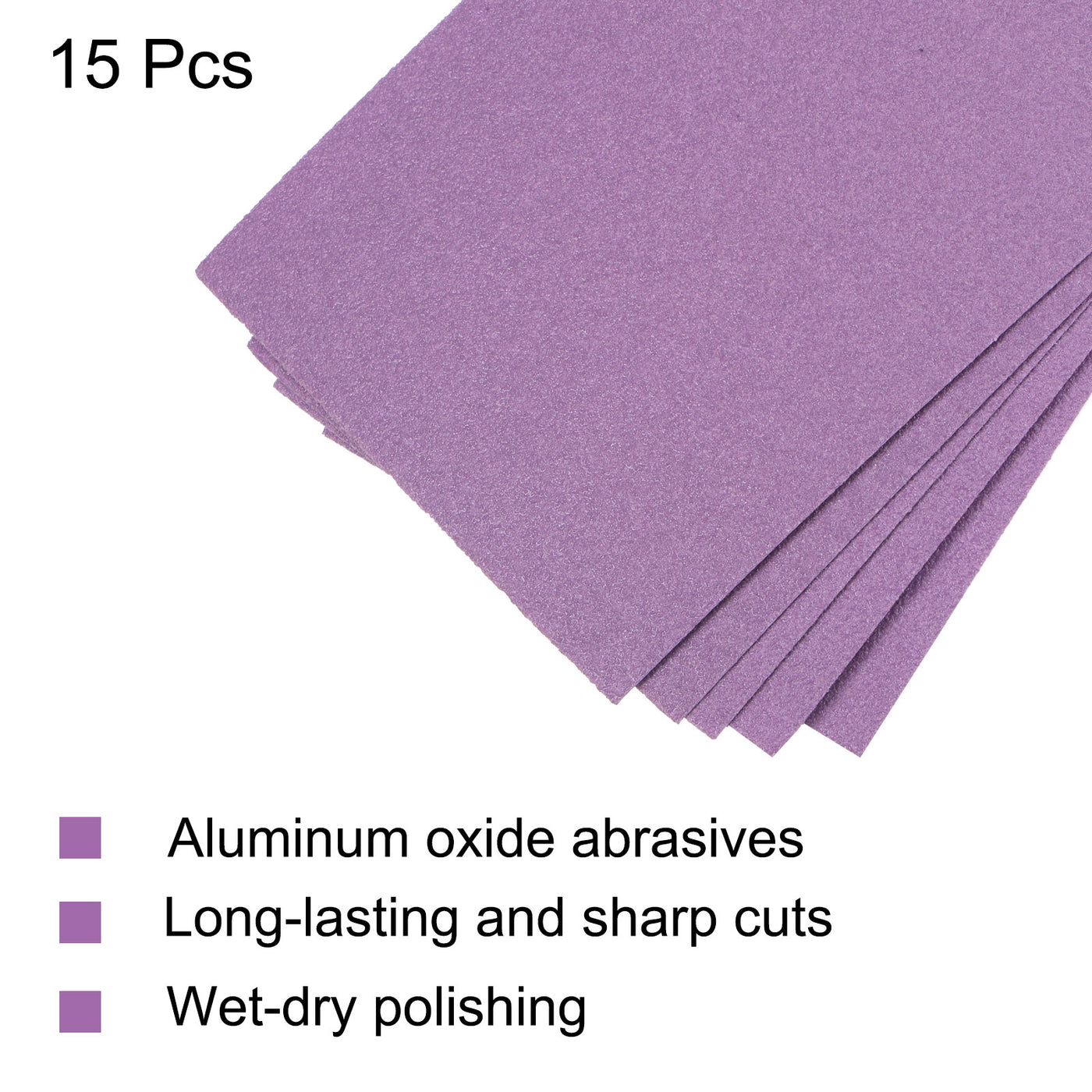 Harfington 15 Pcs Purple Sanding Sheets 100 Grit 9" x 3.7" Aluminum Oxide Sandpapers