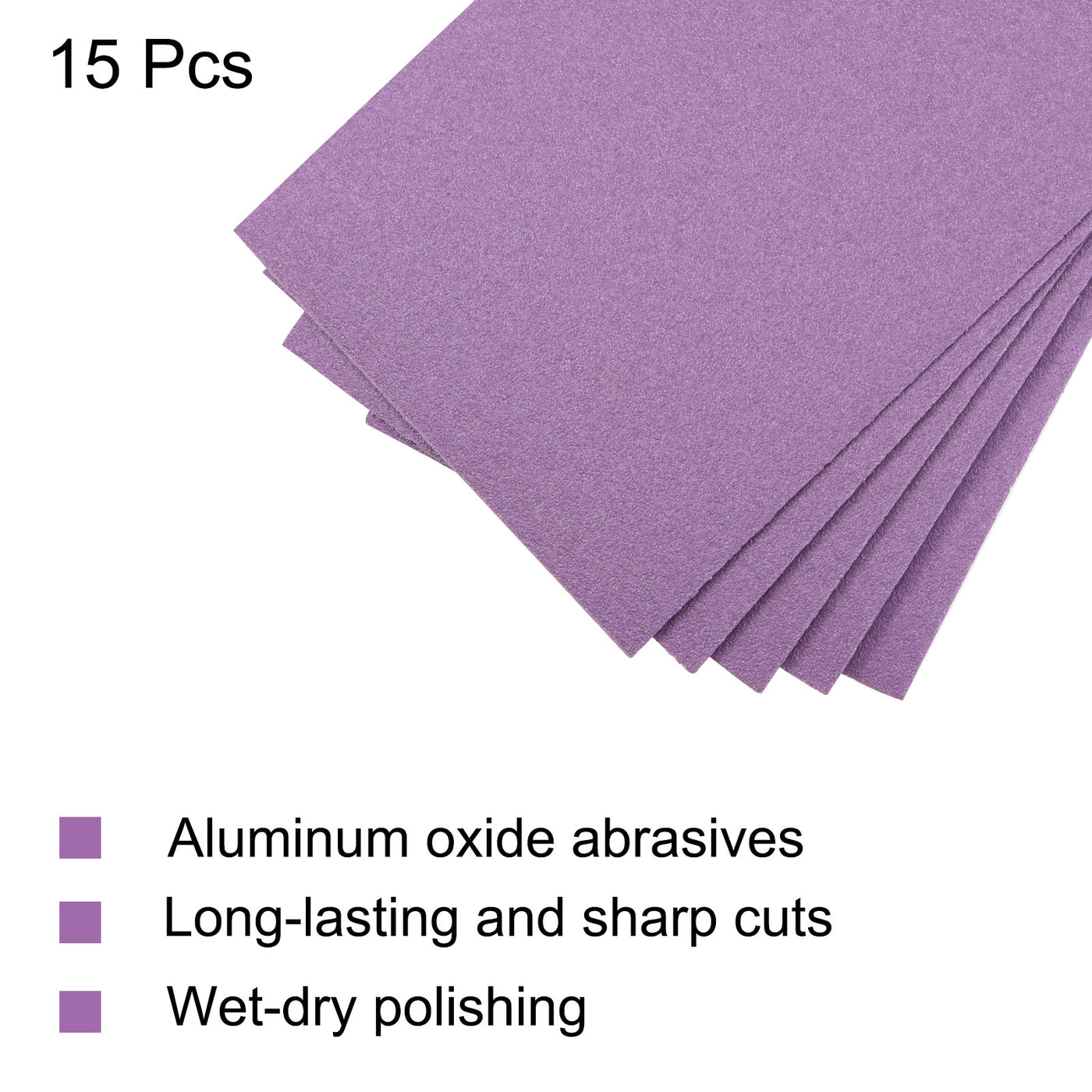 Harfington 15 Pcs Purple Sanding Sheets 120 Grit 9" x 3.7" Aluminum Oxide Sandpapers