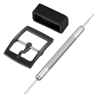 Harfington PE Buckle and Rubber Strap Loops, for Watch Band with Spring Bar Remover
