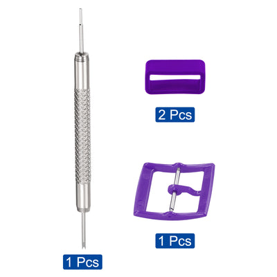 Harfington PE Buckle and Rubber Strap Loops, for Watch Band with Spring Bar Remover