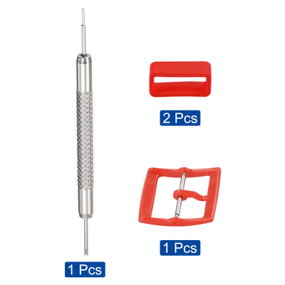 Harfington PE Buckle and Rubber Strap Loops, for Watch Band with Spring Bar Remover
