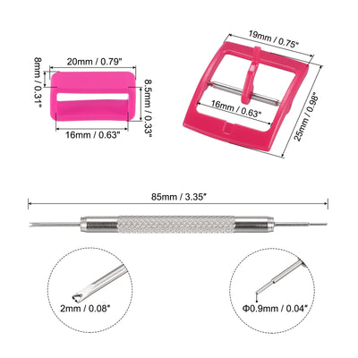 Harfington PE Buckle and Rubber Strap Loops, for Watch Band with Spring Bar Remover
