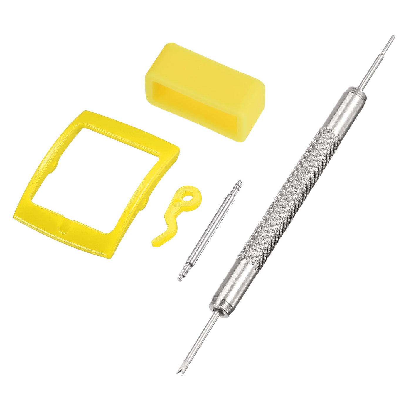 uxcell PE Buckle and Rubber Strap Loops, for Watch Band with Spring Bar Remover