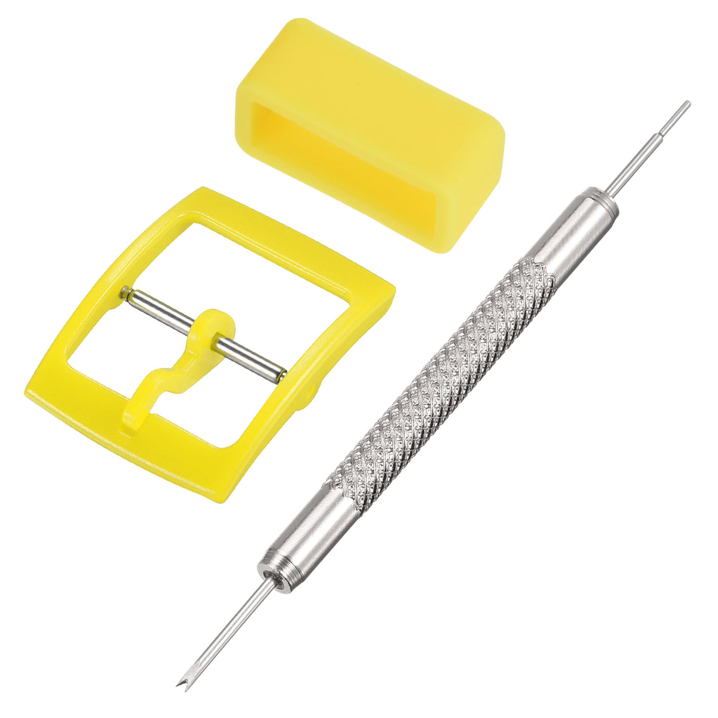 uxcell PE Buckle and Rubber Strap Loops, for Watch Band with Spring Bar Remover