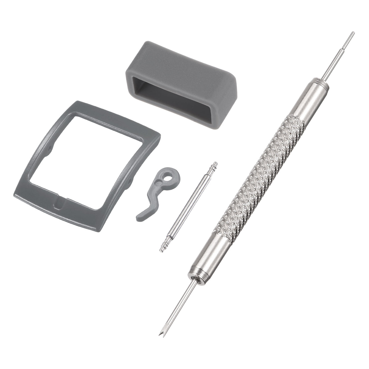 uxcell PE Buckle and Rubber Strap Loops, for Watch Band with Spring Bar Remover