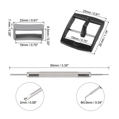 Harfington Buckles, Loops for Watch Bands with Pin Removers