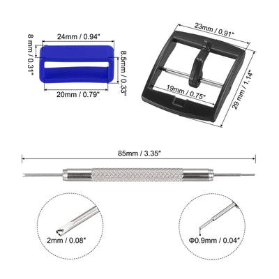 Harfington Buckle, Straps Loops for Watch Band W Pin Remover