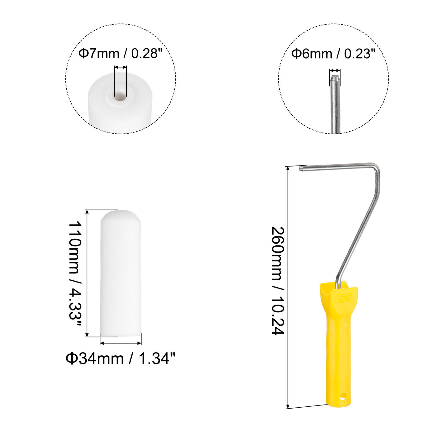 Harfington Paint Roller Kit, Oil Based Sponge Roller Covers and Paint Roller Frame