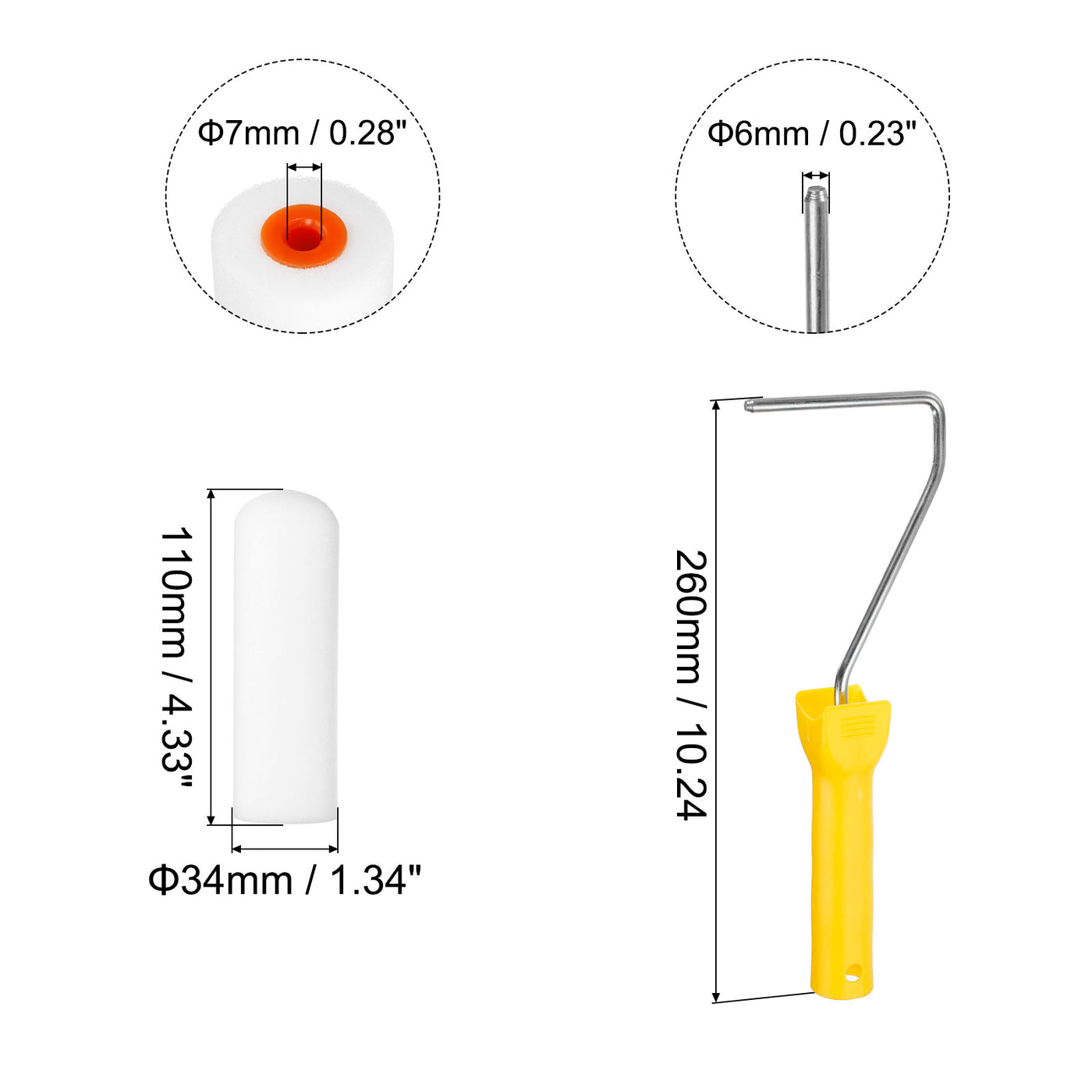 Harfington Paint Roller Kit, Water Based Sponge Roller Covers and Paint Roller Frame