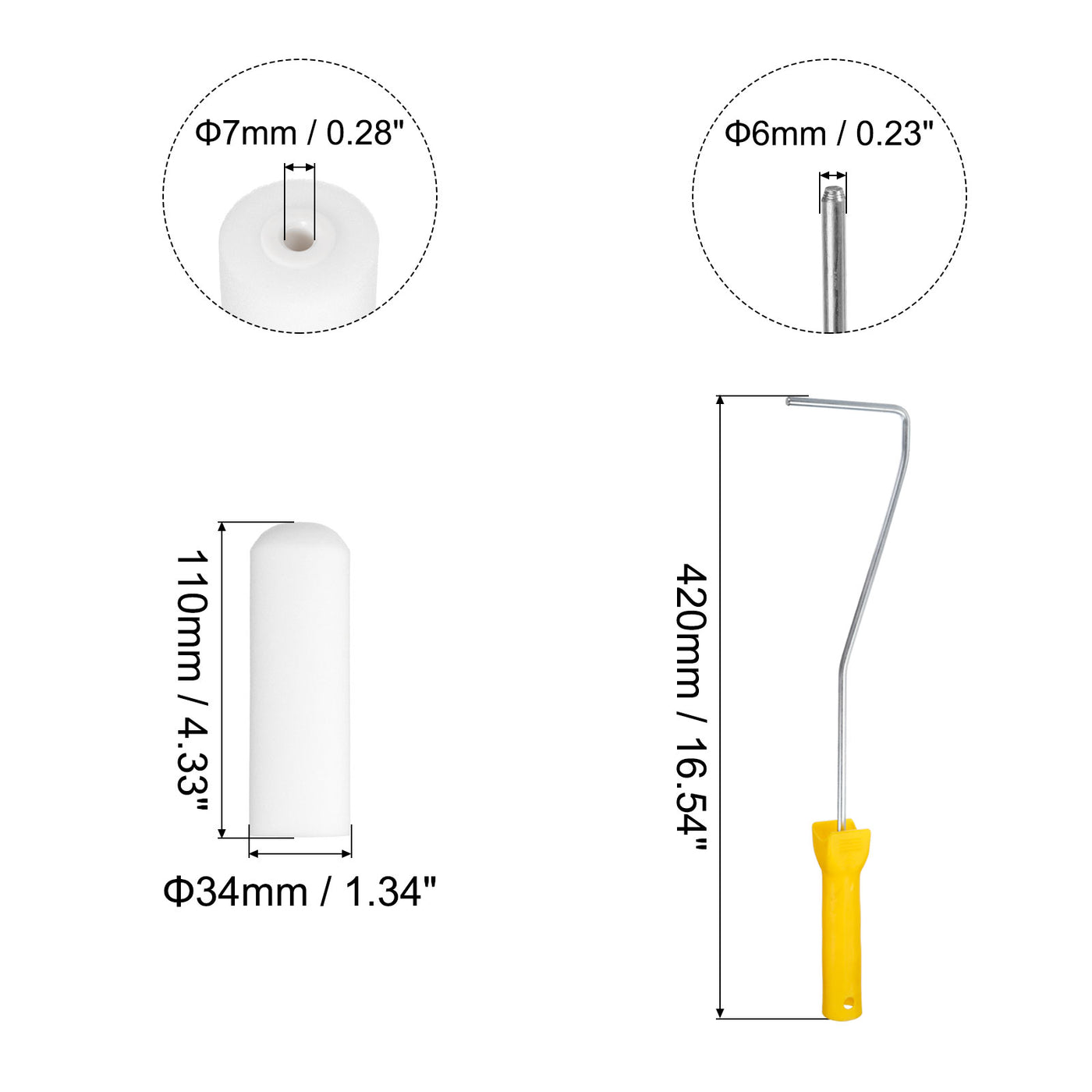 Harfington Paint Roller Kit, Oil Based Sponge Roller Covers and Paint Roller Frame