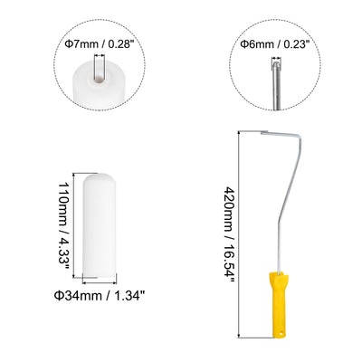 Harfington Paint Roller Kit, Oil Based Sponge Roller Covers and Paint Roller Frame
