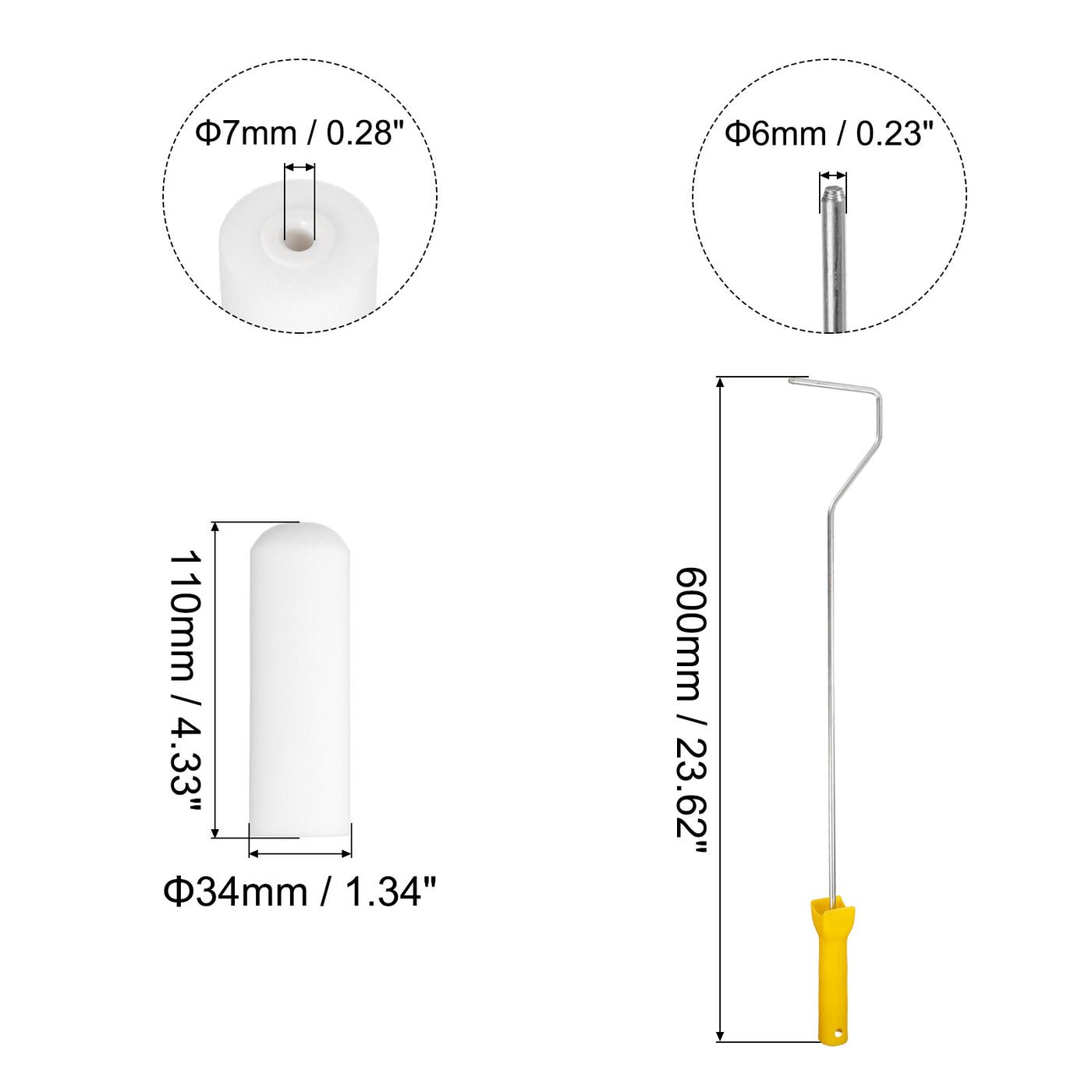 Harfington Paint Roller Kit, Oil Based Sponge Roller Covers and Paint Roller Frame