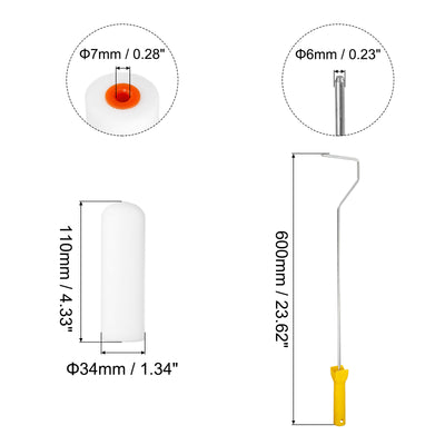 Harfington Paint Roller Kit, Water Based Sponge Roller Covers and Paint Roller Frame