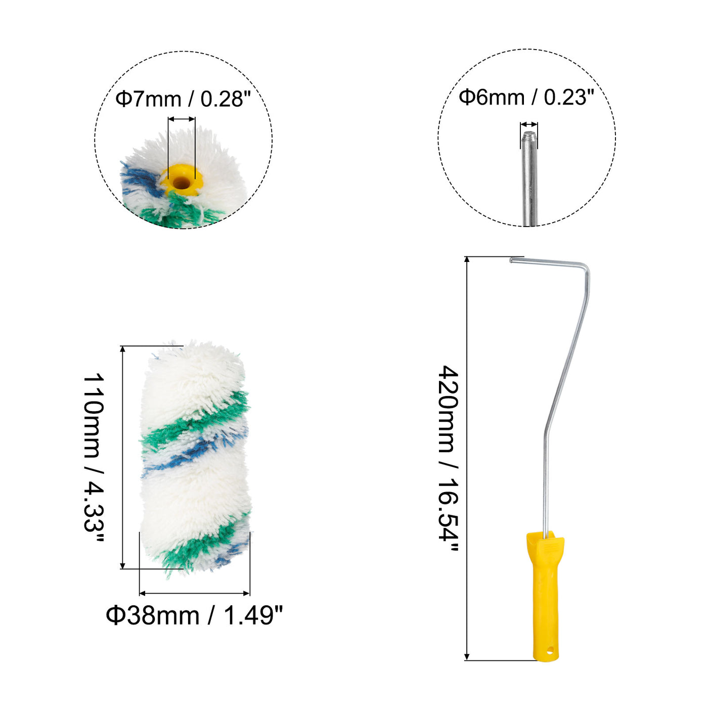 Harfington Paint Roller Kit, Thickness Microfiber Roller Covers Frame