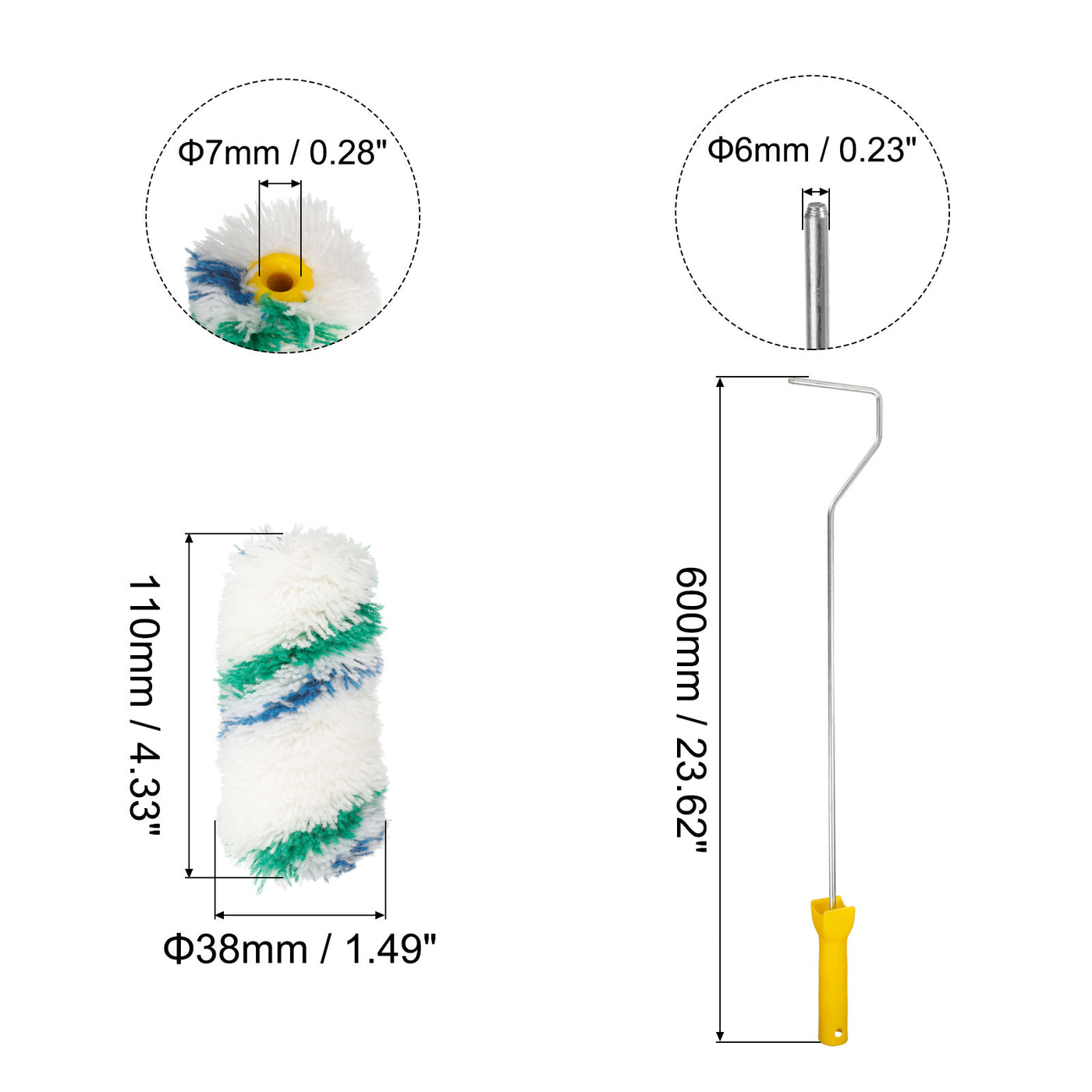 Harfington Paint Roller Kit, Thickness Microfiber Roller Covers Frame