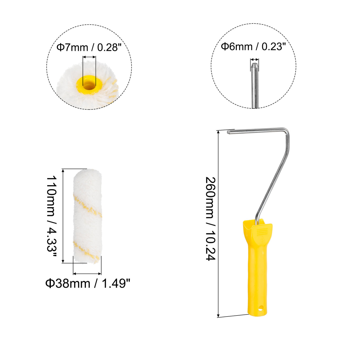Harfington Paint Roller Kit, Thick Acrylic Roller Covers Frame