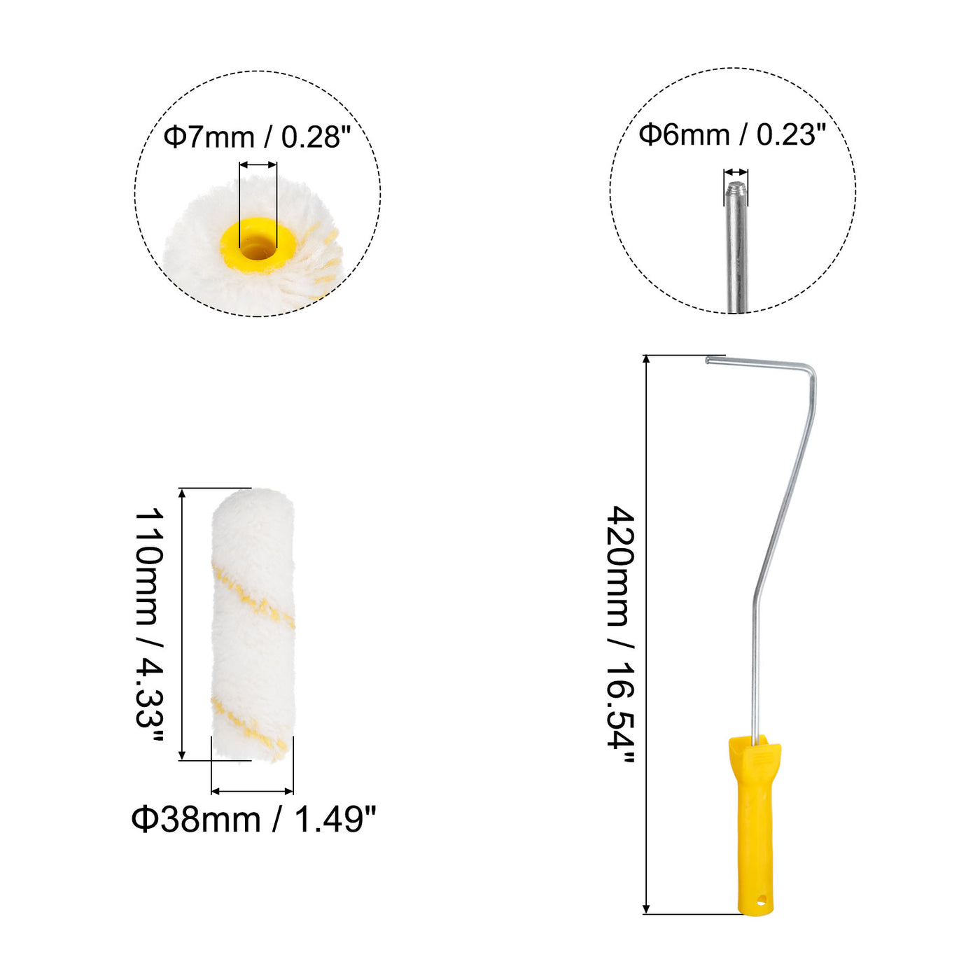 Harfington Paint Roller Kit, Thick Acrylic Roller Covers Frame