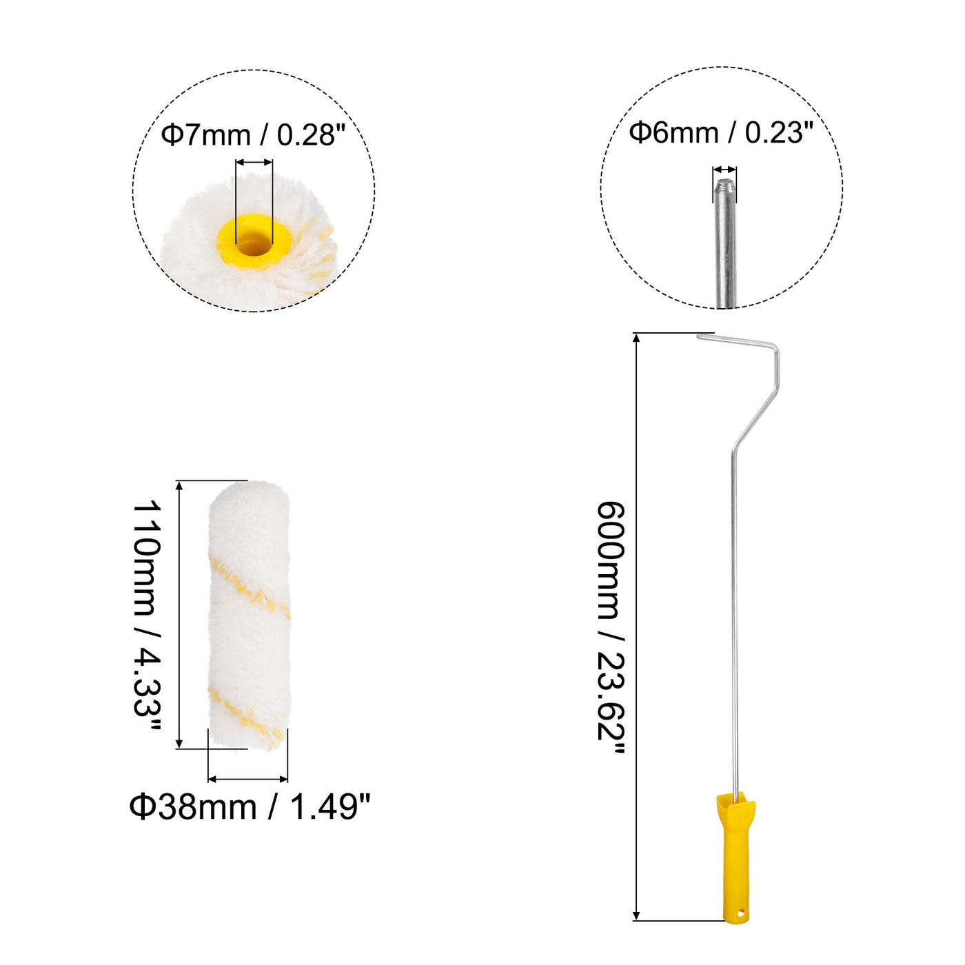 Harfington Paint Roller Kit, Thick Acrylic Roller Covers Frame