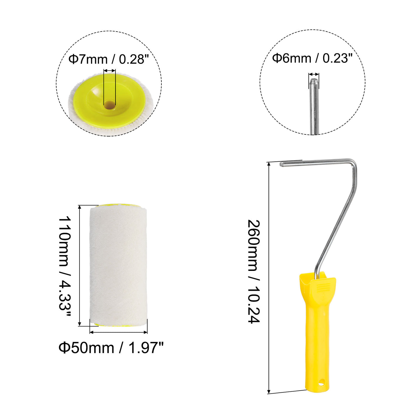 Harfington Paint Roller Kit, Thick Dia Wool Roller Covers Frame