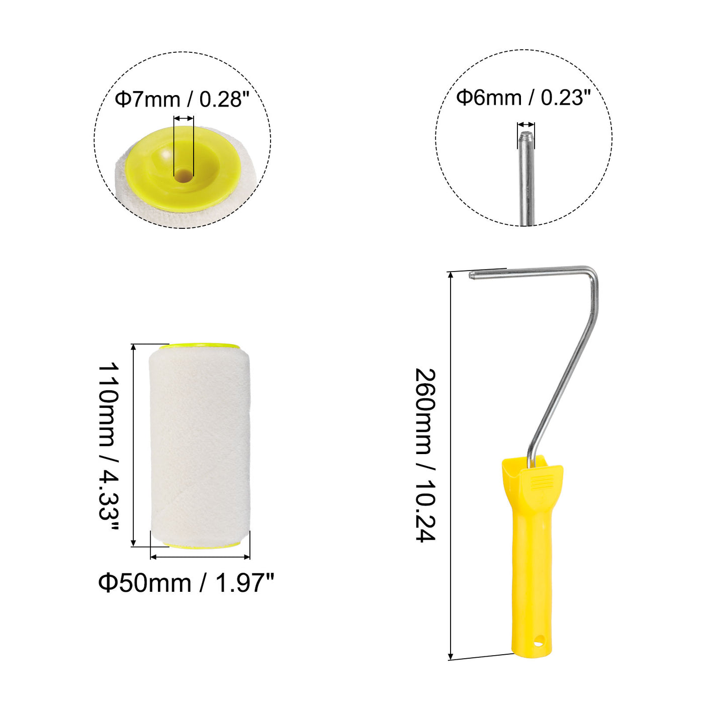 Harfington Paint Roller Kit, Thick Dia Wool Roller Covers Frame