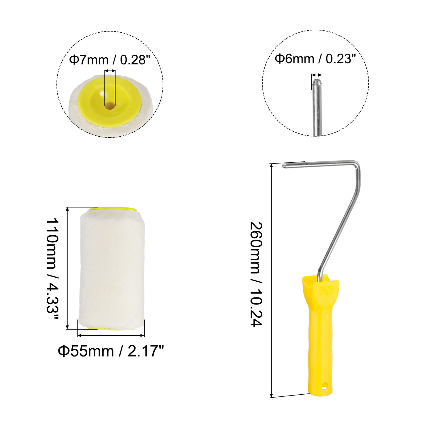 Harfington Paint Roller Kit, Thick Dia Wool Roller Covers Frame