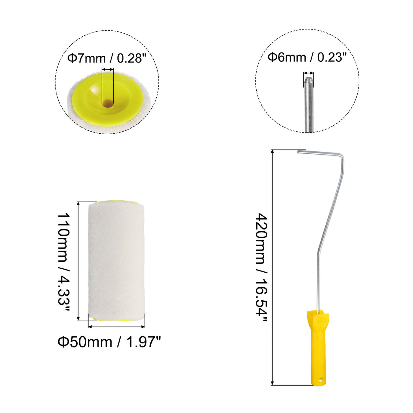 Harfington Paint Roller Kit, Thick Dia Wool Roller Cover Frame