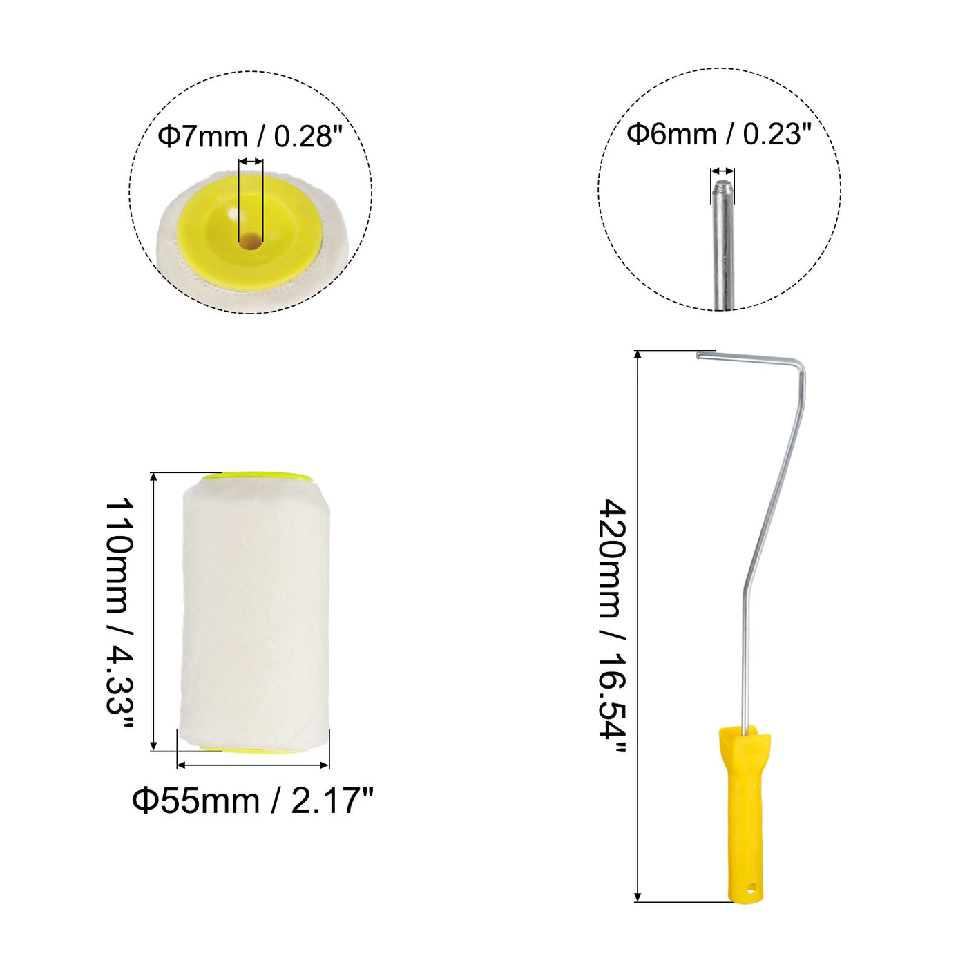 Harfington Paint Roller Kit, Thick Dia Wool Roller Cover Frame