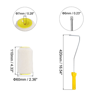 Harfington Paint Roller Kit, Thick Dia Wool Roller Cover Frame