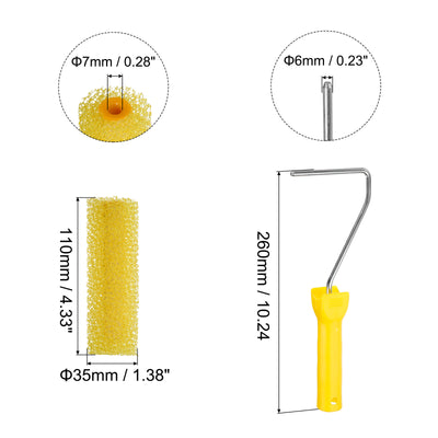 Harfington Paint Roller Kit, Sponge Large Texture Roller Covers and Frame