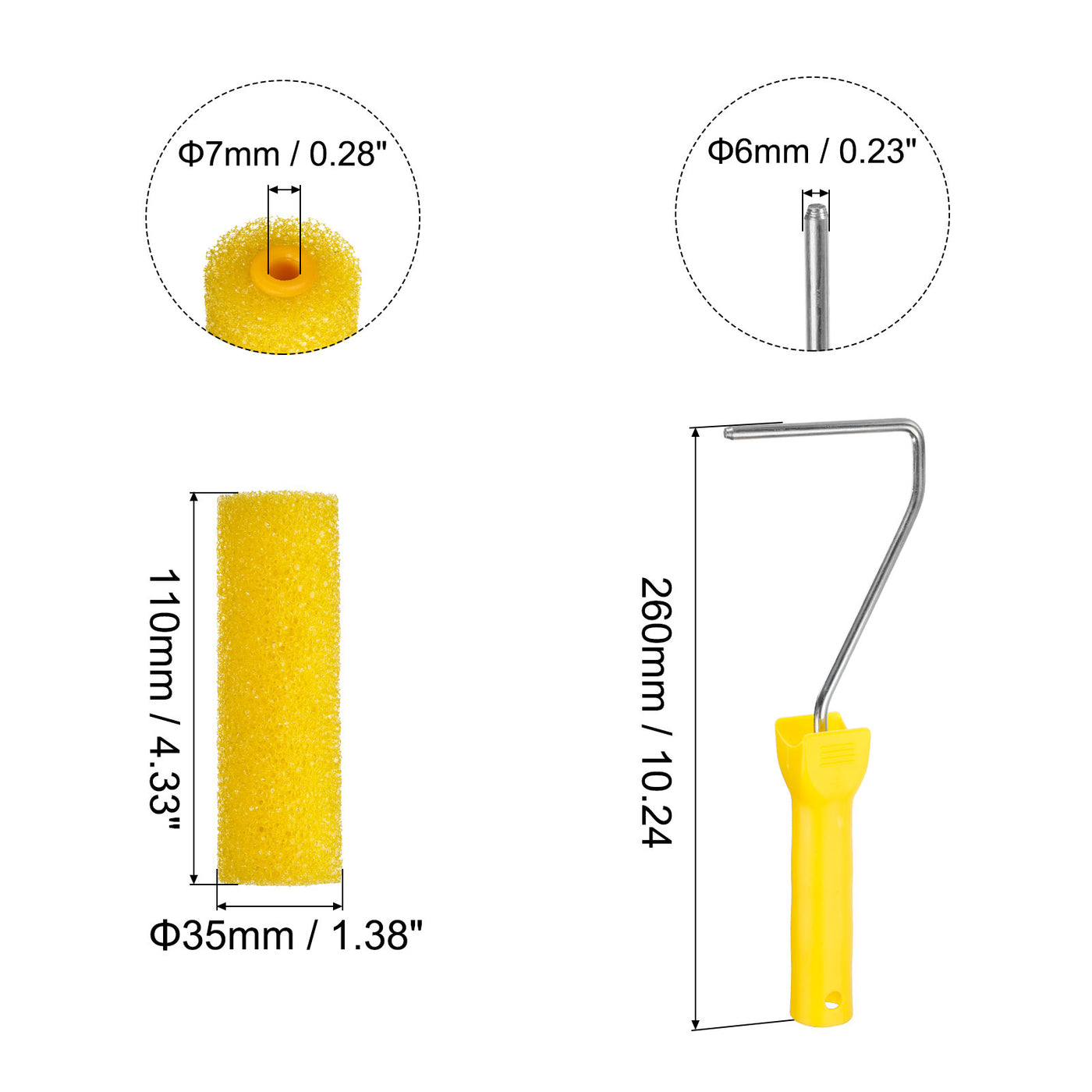 Harfington Paint Roller Kit, Sponge Roller Covers and Length Roller Frame