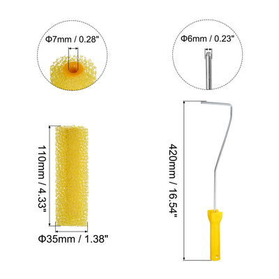 Harfington Paint Roller Kit, Sponge Large Texture Roller Covers and Frame