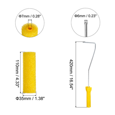 Harfington Paint Roller Kit, Sponge Roller Covers and Length Roller Frame