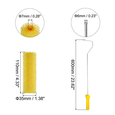 Harfington Paint Roller Kit, Sponge Large Texture Roller Covers and Frame