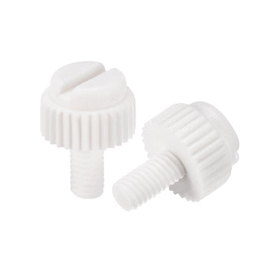 Harfington Plastic Machine Screws, PP Slotted Knurled Fasteners Bolts