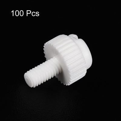 Harfington Plastic Machine Screws, PP Slotted Knurled Fasteners Bolts for Electronics, Communications