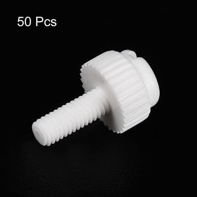 Harfington Plastic Machine Screws, PP Slotted Knurled Fasteners Bolts