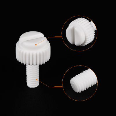 Harfington Plastic Machine Screws, PP Slotted Knurled Fasteners Bolts for Electronics, Communications