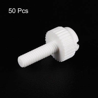 Harfington Plastic Machine Screws, PP Slotted Knurled Fasteners Bolts
