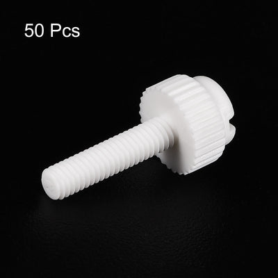 Harfington Plastic Machine Screws, PP Slotted Knurled Fasteners Bolts