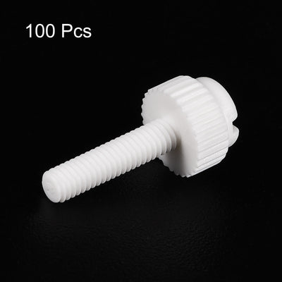 Harfington Plastic Machine Screws, PP Slotted Knurled Fasteners Bolts for Electronics, Communications