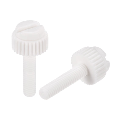 Harfington Plastic Machine Screws, PP Slotted Knurled Fasteners Bolts for Electronics, Communications