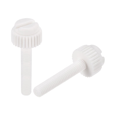 Harfington Plastic Machine Screws, PP Slotted Knurled Fasteners Bolts
