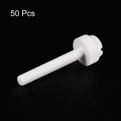 Harfington Plastic Machine Screws, PP Slotted Knurled Fasteners Bolts