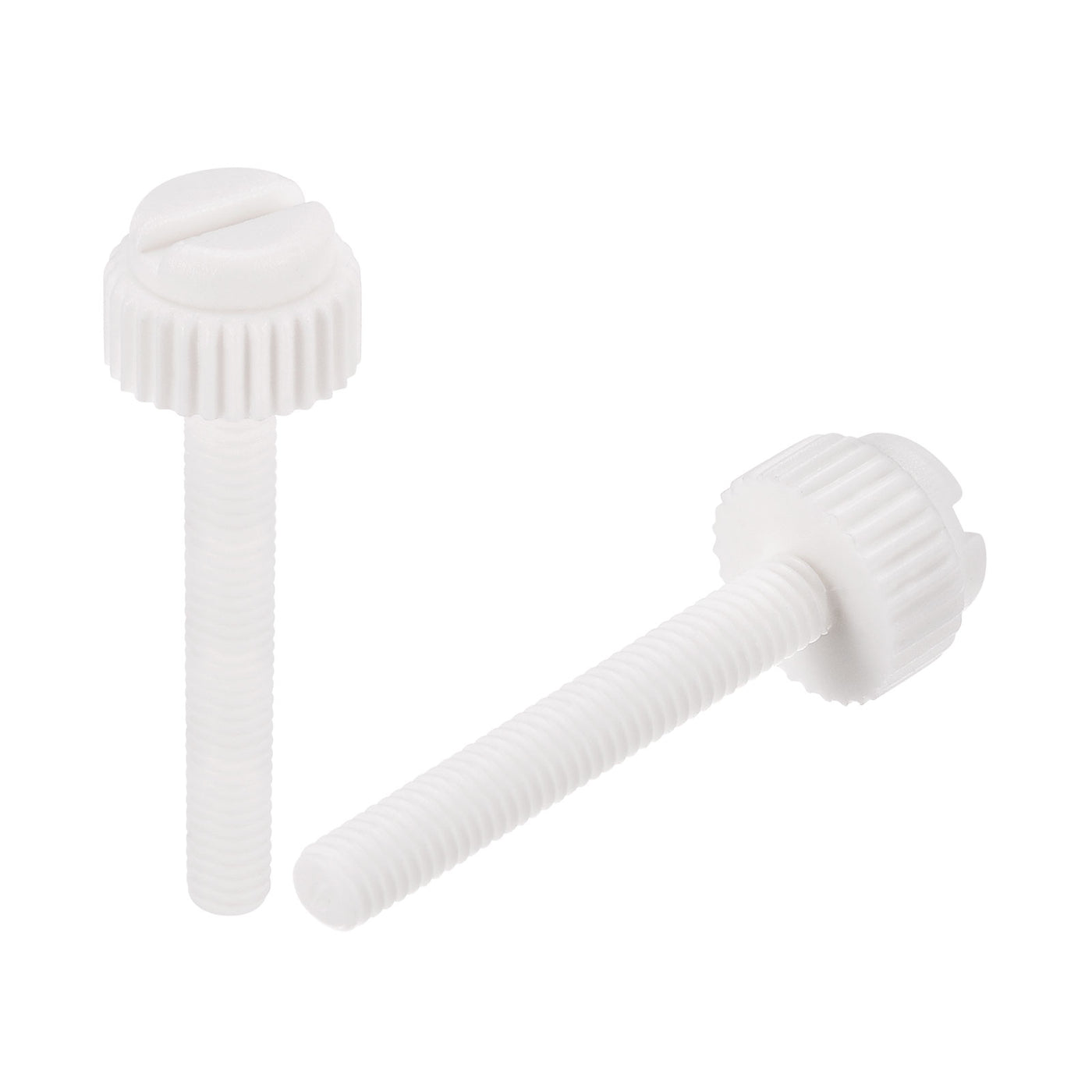 uxcell Plastic Machine Screws, PP Slotted Knurled Fasteners Bolts