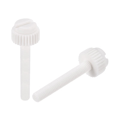 Harfington Plastic Machine Screws, PP Slotted Knurled Fasteners Bolts for Electronics, Communications