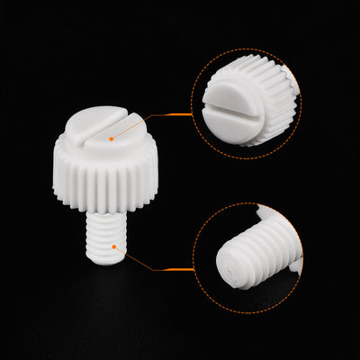 Harfington Plastic Machine Screws, PP Slotted Knurled Fasteners Bolts for Electronics, Communications