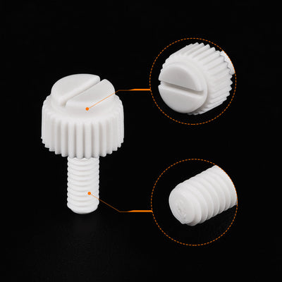 Harfington Plastic Machine Screws, PP Slotted Knurled Fasteners Bolts for Electronics, Communications